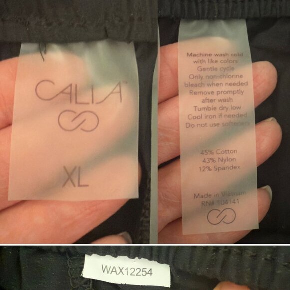 Calia Stretch Pants Size XL Black Pull On Jogger Style Zipper Hem Comfortable - Picture 3 of 12